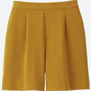 Uniqlo High-Waist Mustard Drape Flare Shorts - M